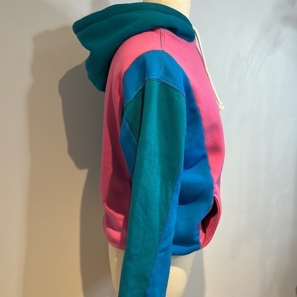 Teddy Fresh Color block hooded sweatshirt with pockets size small - Picture 4 of 11